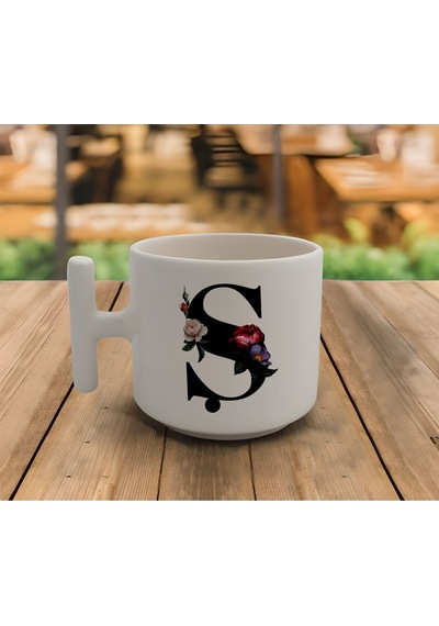 Latte & Espresso El Yapımı 'ş' Baş Harf Kupa T Kulp Kupa 200 Ml Beyaz