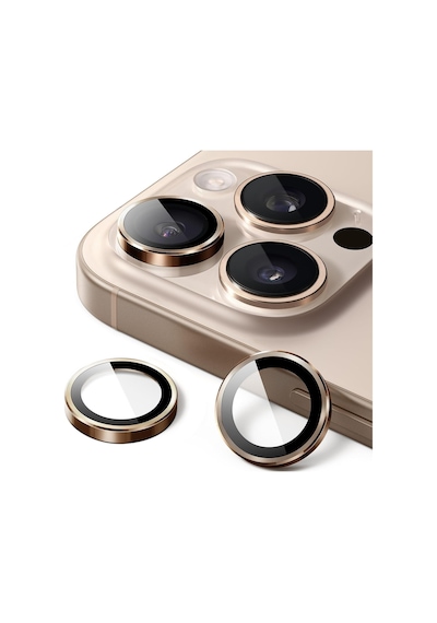 İphone 16 Pro / 16 Pro Max Uyumlu Safir Lens Çizilmez Dayanıklı Kamera Koruyucu Çöl