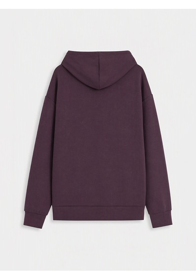 Lcw Everyday Mürdüm Soft Touch Oversize Kadın Fermuarlı Sweatshirt