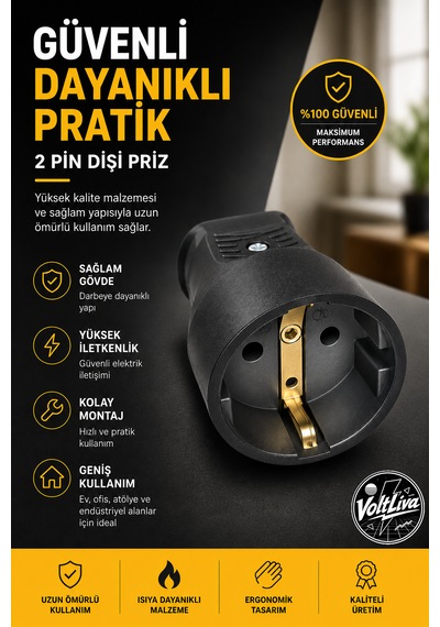 Siyah Topraklı Dişi Fiş Vlt-01