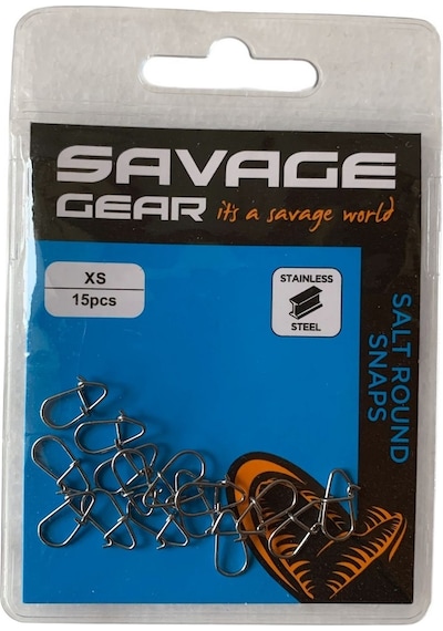 Savage Gear Salt Round Snaps Klips 15'li Paket - Xs