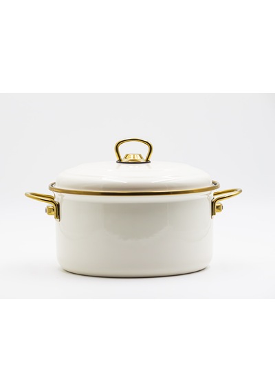 Bonera Emaye 20 Cm Tencere - Krem