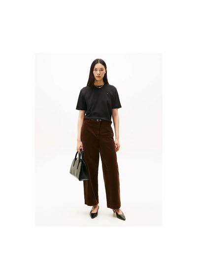 Tommy Hilfiger Modern Interlock Boxy Ss Tee Kadın Siyah T-shirt - Ww0ww47458 Siyah