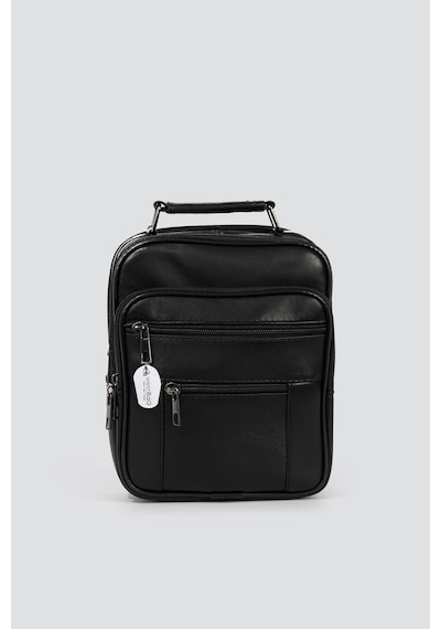 Westbag Erkek Çelik Kasalı Hakiki Deri El Ve Omuz Çantası Ayarlanabilir Askılı Orta Boy Siyah