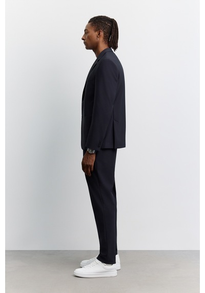 Avva Erkek Lacivert Mono Yaka Kırışmayan Teknik Kumaş Comfort Slim Fit Ceket A62y4009 Avva Erkek Lacivert Mono Yaka Kırışmayan Teknik Kumaş Comfort Slim Fit Ceket A62y4009