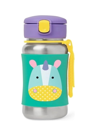 Skip Hop Zoo Pipetli Paslanmaz Çelik Suluk 350 Ml Unicorn Çok Renkli