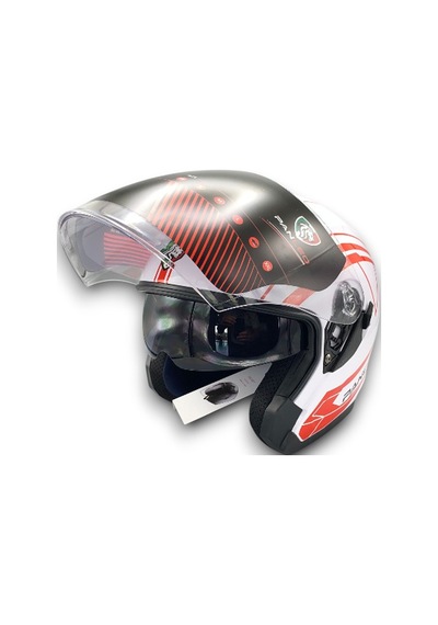 Motosiklet Kask Panleo H2 528 Beyaz-red Beyaz - Kırmızı