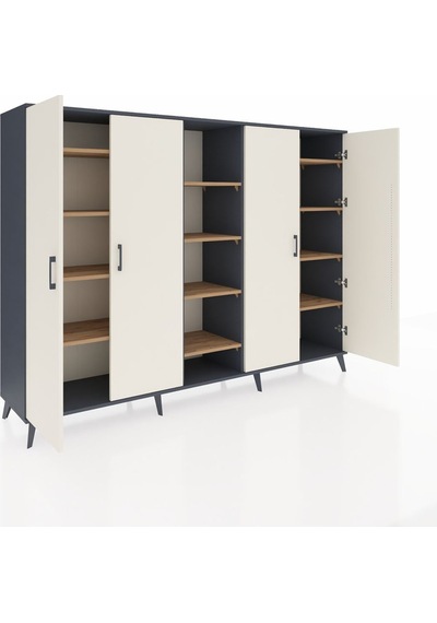 Hyperion Dolap 12 Raflı 4 Kapaklı 220x44x163 Antrasit-aytaşı/çam Aytası/atlas Çam - Antrasıt Hyperion Dolap 12 Raflı 4 Kapaklı 220x44x163 Antrasit-aytaşı/çam Aytası/atlas Çam - Antrasıt