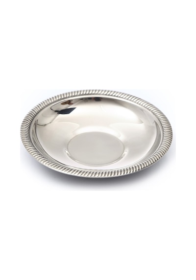 12 Adet Paslanmaz Çelik Çay Tabağı, 0,40 Mm Kalınlık Metal Parlak Çay Tabak Zincir Desenli Lüx 11 C Diğer