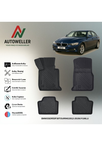 Bmw 3 Serisi F31 2012-2019 Touring Uyumlu Havuzlu Oto Paspas