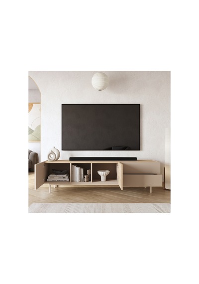 Sedra Tv Ünitesi Sehpası 2 Kapaklı 2 Geniş Çekmeceli Ahşap Ayak 180cm Kumsal-sepet Sd1-cs Bej Sedra Tv Ünitesi Sehpası 2 Kapaklı 2 Geniş Çekmeceli Ahşap Ayak 180cm Kumsal-sepet Sd1-cs Bej