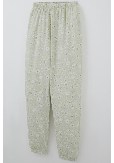 Breeze Kız Çocuk Pijama Takımı Çiçek Desenli 9-12 Yaş, Su Yeşili