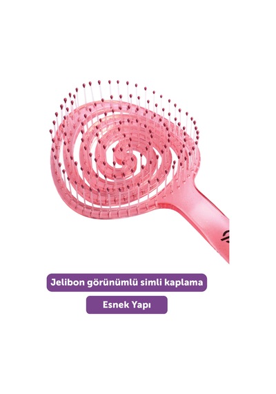 Beauty Pro Jelly Brush Saç Fırçası - 3d Esnek, Saç Açma Ve Tarama Çilek