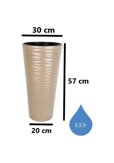 Omnipazar So-kvt1 Kumsal Vazo Saksı Takımı 5.5 Lt Mocha 3 Adet