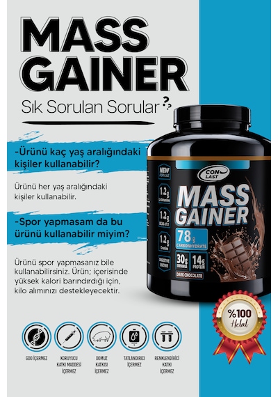 Conlast Xxl Mass Gainer Çilek 2000 Gr. / Çikolata-karbonhidrat 2000 Gr. Çikolata - Çilek
