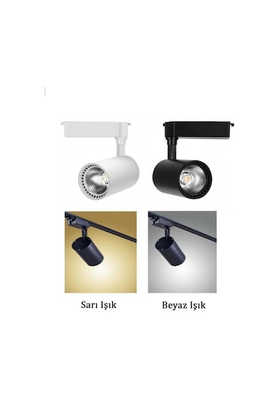 Zmr 30W Ray Led Spot Beyaz 6500K Siyah Kasa Mağaza Vitrin Armatür