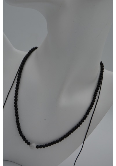 Stoneage Jewellery Havlit Ve Oniks Taşlı Metalsiz  Kolye Pembe - Yeşil