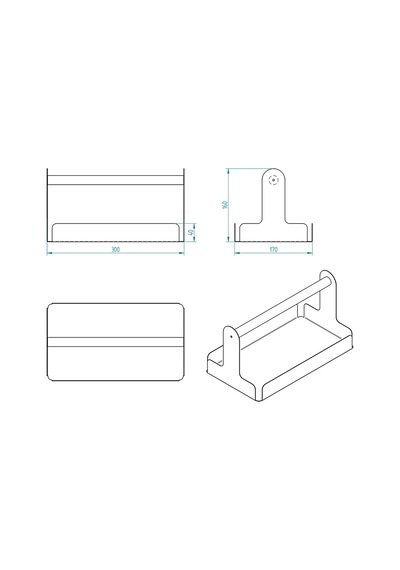 Ahşap Saplı Beyaz 30x17cm Metal Servis, Sunum, Dekoratif Tepsi Çok Renkli
