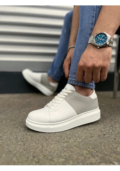 Mevese Tsoob Bağcıklı Cilt Süet Erkek Günlük Rahat Taban Sneaker Ayakkabı - Gri - Beyaz Beyaz Gri Mevese Tsoob Bağcıklı Cilt Süet Erkek Günlük Rahat Taban Sneaker Ayakkabı - Gri - Beyaz Beyaz Gri
