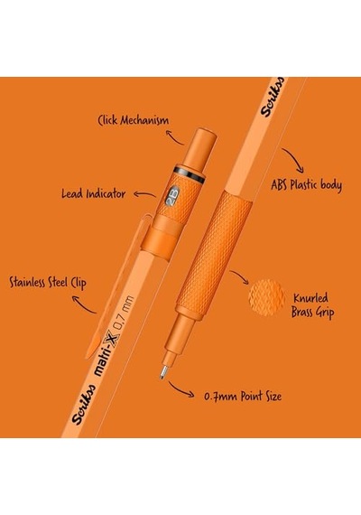 Scrikss Office Matri-x Versatil 0.7 Mm Turuncu Şeffaf Amb.