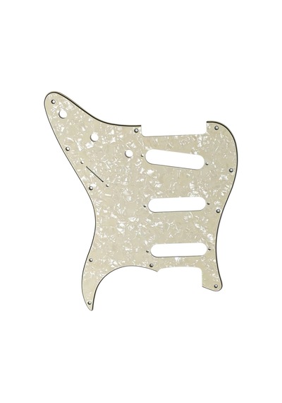 Stratocaster St Kasa Elektro Gitar Pickguard 3 Katmanlı 11 Delikli Beyaz Krem Desenli