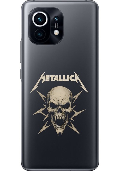 Xiaomi Mi 11 Uyumlu Şeffaf Kılıf Metallica Tasarımlı