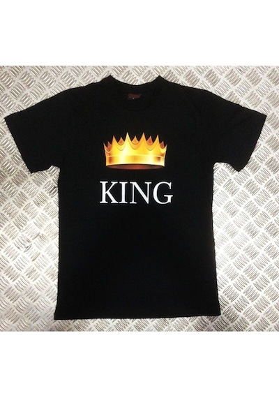 Stoned&Fame Kıng Baskılı T-shirt SIYAH