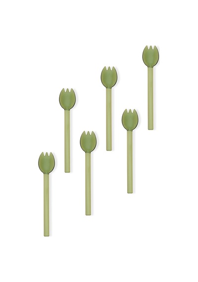 The Mia Abiete Dondurma Ve Tatlı Kaşığı Yeşil 6lı Set Yeşil