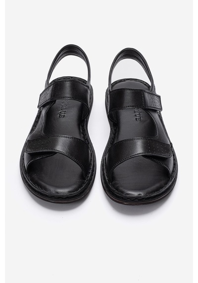 Dericlub Erkek Bantlı Sandalet Gerçek Deri Dc 1215 Siyah