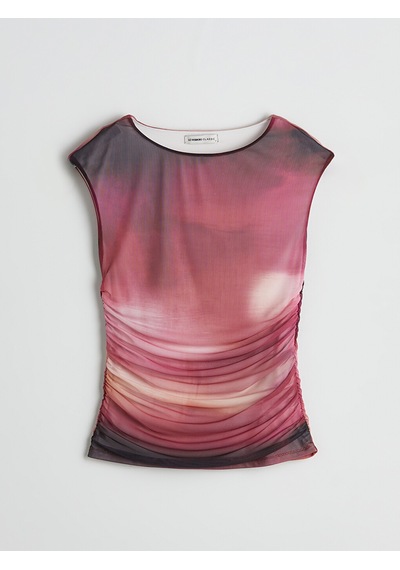 Lcwaıkıkı Classic Pembe Kayık Yaka Batik Desenli Kadın Body
