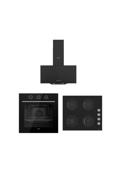 Ferre Flowart XE62CS - CS205 - D086 Siyah Ankastre Set