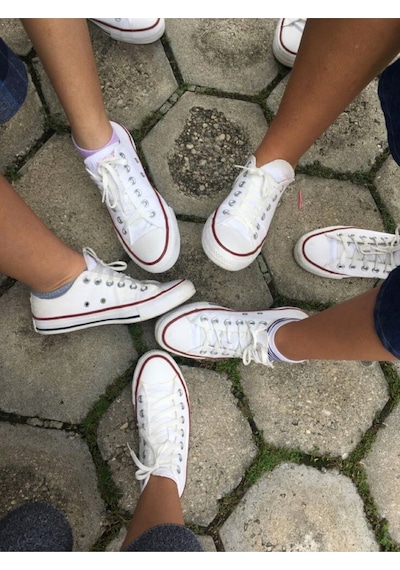 Unisex Spor Ayakkabı, Beyaz, Kısa Keten Sneaker, Çocuk, Genç, Yetişkin 31-40 Beyaz