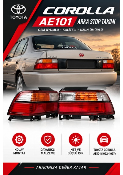 Toyota Corolla Ae101 Stop Lambası Takımı Kırmızı Beyaz Sağ+sol