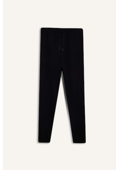 Defacto Regular Fit Beli Bağcılı Paçası Lastikli Cepli Basic Düz Jogger Eşofman Altı E9427AX25AU Siyah