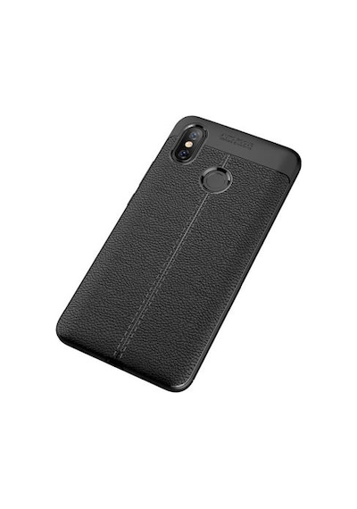 Xiaomi Mi Max 3 Kılıf Deri Silikon Yüzeyli Yüksek Kaliteli Silikondan Üretilmiş Premium Silikon Kapak Ryc/niss Siyah