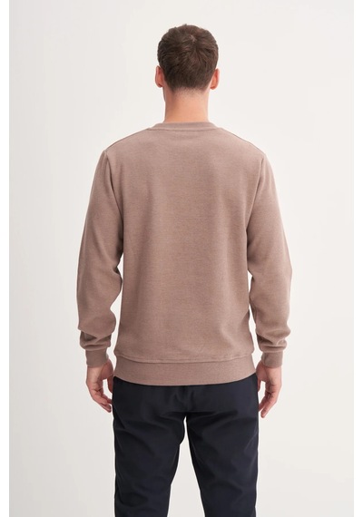 Cazador Erkek Bisiklet Yaka Selanik Örgü Slim Fit Sweatshirt Camel