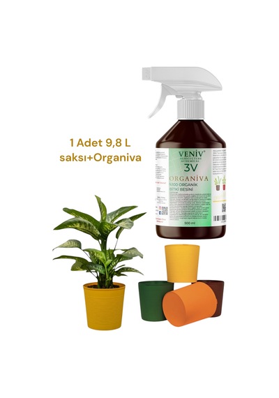 Organiva Organik Bitki Besini 500ml Kırılmaz 9.8l Saksı Seti Sağlıklı Büyüme Ve Güçlü Kökler 2