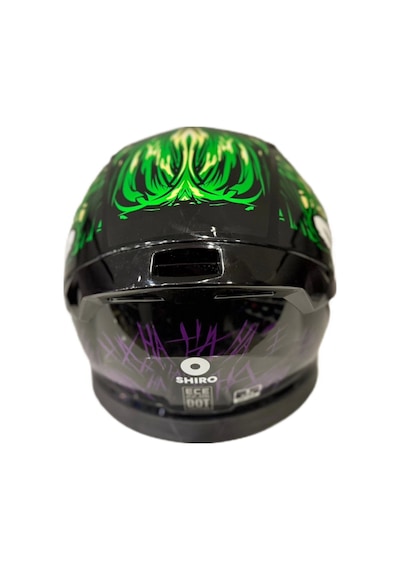 Shiro Katana Sv Joker Kapalı Kask Beyaz - Kırmızı - Yeşil