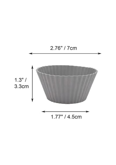 Silikon Muffin Cupcake Mini Kek Kalıbı 12 Adet Gri Siyah Beyaz Silikon Beyaz Diğer