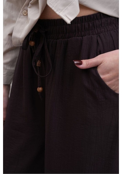 Rawea Kadın Modal Kumaş Etek Pantolon - Oversize & Geniş Paça Kahverengi