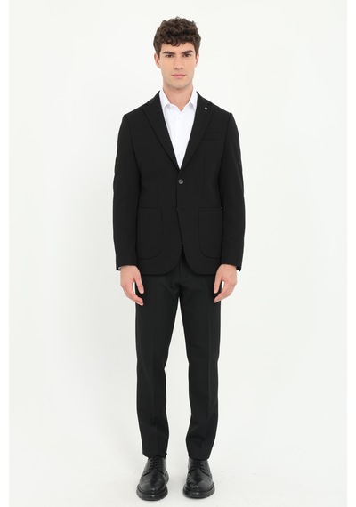 Dufy Erkek Slim Fit Mono Yaka Siyah Ceket-25970