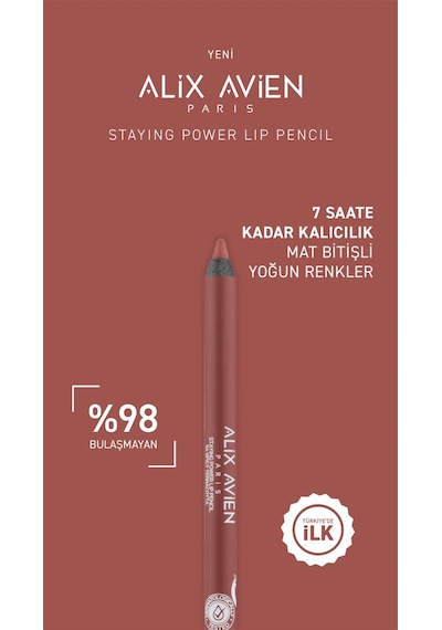 Alix Avien Suya Dayanıklı Uzun Süre Kalıcı Yumuşak Dudak Kalemi Staying Power Lip Pencil 54 Spicy Terracotta