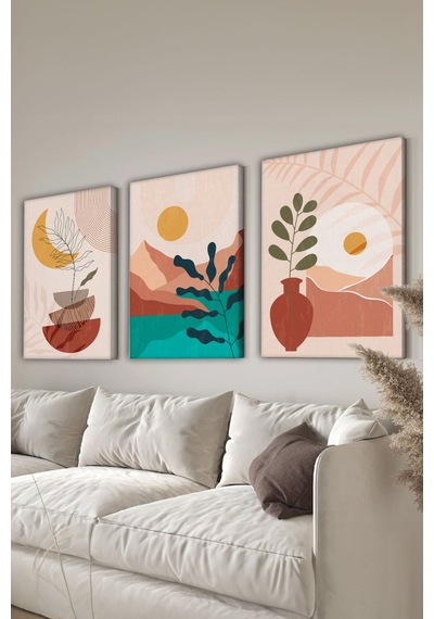 Artavessa Dekoratif 3 Parça Kanvas Tablo - 3CNVS12