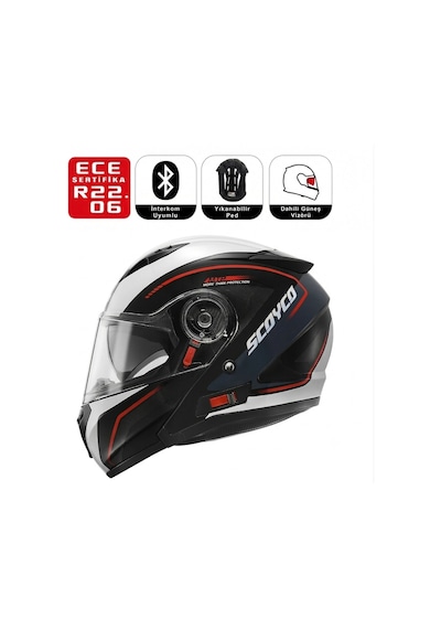 Ff869 Pulse Motosiklet Kaskı Güneş Vizörlü Çene Açılır Motorcu Kask Çok Renkli