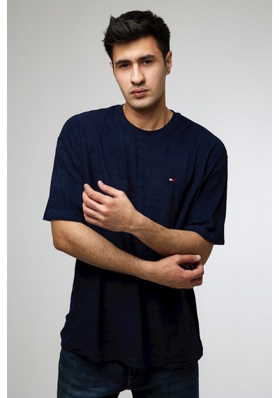 Tommy Hilfiger Tommy Hılfıger Erkek T-shırt 09t4141-410 Lacivert