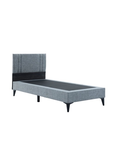 Beehanem Bengü Tek Kişilik 3lü Set Yatak+baza+başlık Gri 90 X 190