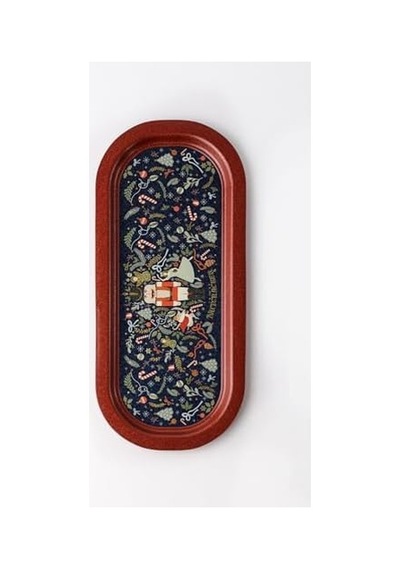 Evle-ee168-v1 Tales Nutcracker Desenli Oval Tepsi 16x35 Cm Tales Nutcracker Açık Gri