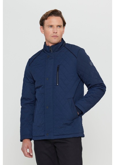 AC&Co / Altınyıldız Classics Erkek Lacı Standart Fit Normal Kesim Dik Yaka Kapitone Desenli Çıtçıtlı Yan Cepli Overcoat Lacı