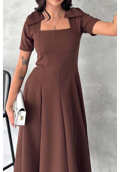 Myloore Kadın Acı Kahve Omuz Detaylı Double Kumaş Şık Tasarım Elbise Mlbk4560 Kahverengi Myloore Kadın Acı Kahve Omuz Detaylı Double Kumaş Şık Tasarım Elbise Mlbk4560 Kahverengi