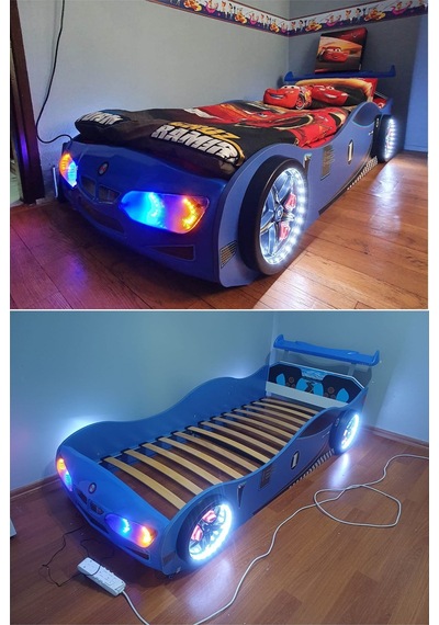 Gt2 - Bmw - Arabalı Yatak - Tekerlekleri Ledli.